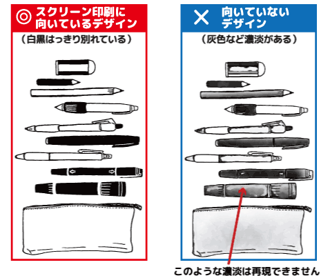 スクリーン印刷に向いているデザイン・向いていないデザイン